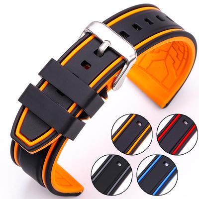 Pasek do zegarka Miękki silikonowy pasek do zegarka Pasek 20mm 22mm 24mm 26mm Moda Damska Męska Kolor Paski do zegarka Gumowa Bransoletka