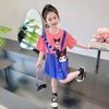 Girls Summer Short Sleeve Cartoon Print Dress Cute Straight Fit T Shirt Dress