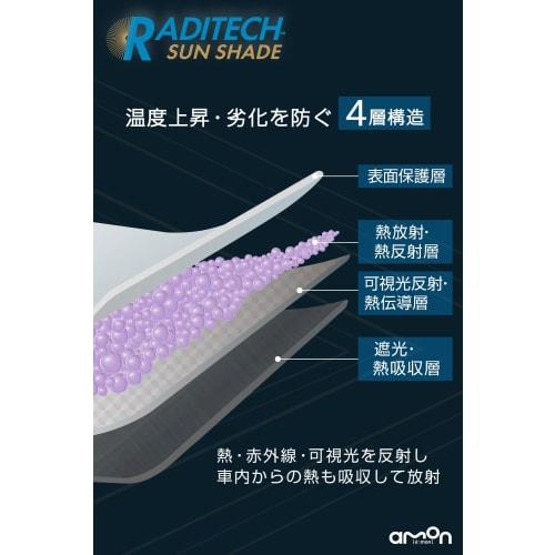 [Exclusive to .co.jp] Amon Raditec Sunshade L Car Sunshade Front Sun Shade Sunscreen Easy Installation UV Protection Light Blocking Thermal Insulation