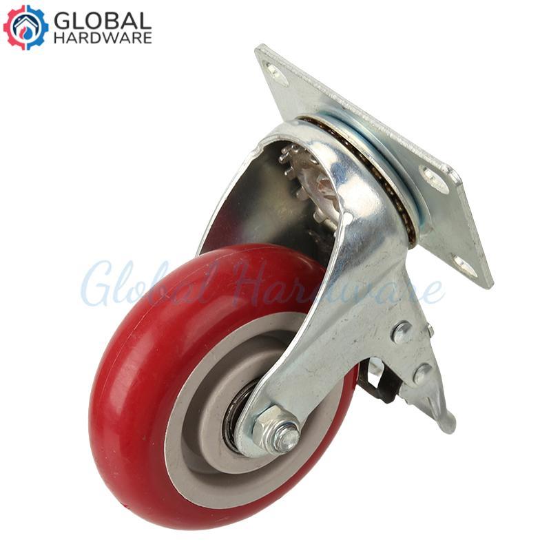 4 Inch Heavy-Duty Universal Caster Wheels - 360° Swivel Silent Brake Ideal for Furniture Wear-Resistant for Platform Trolley