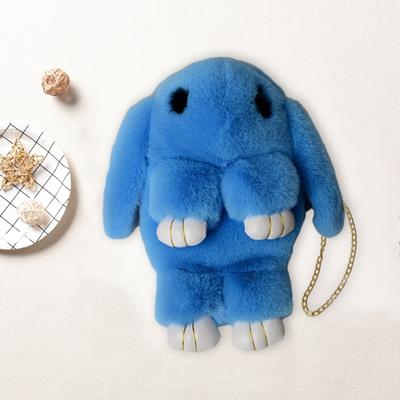 Bolsa mensageiro dos desenhos animados coelho shapr peludo macio toque de pelúcia corrente alça de ombro grande capacidade fechamento com zíper bolsa senhora shoudler bolsa crossbody