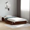 Bed Frame with Drawers Brown Oak Effect 75 x 190 cm