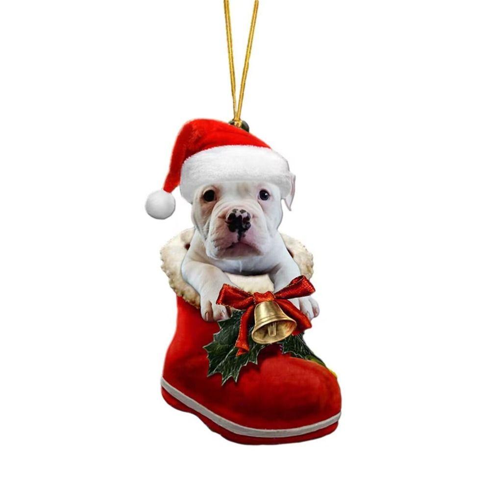 2D Christmas Tree Ornaments Cartoon Cartoon Dog Car Pendant Puppy Acrylic Pendant  Window