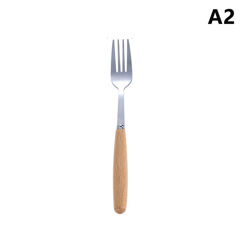 1/2/3 ks Nerezové nádobí s dřevěnou rukojetí Lžíce Steakový nůž Vidlička Čajové lžičky Pro domácí kuchyni Stolní nádobí Kuchyňské nářadí