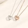 Heart-To-Heart Necklace Female Korean Version Niche Light Luxury Love Diamond-Encrusted Heart Pendant Collarbone Chain Quality