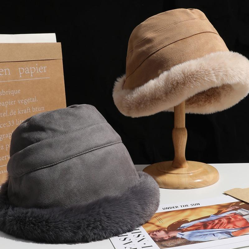 Entity Monopoly High Quality Hat Women's Autumn and Winter Warm Plush Bucket Hat Winter Ear Protection Versatile Plush Basin Hat