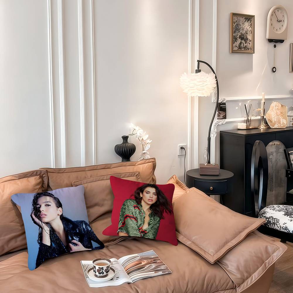 D-Dua Lipa Pillow Case Removable Washable Cushion Cover – All-Season Soft Linen