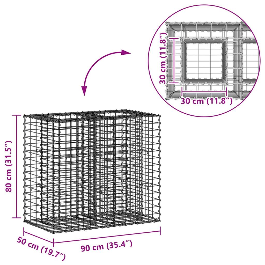 Gabion Raised Bed Silver
