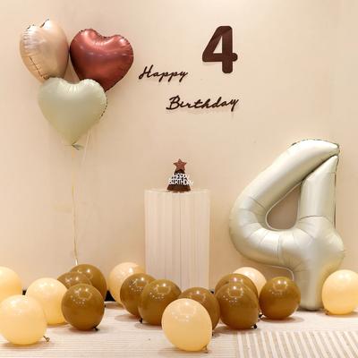 Children'S First Birthday Arrangement Digital Balloon Decoration Boys And Girls Arrangement Atmosphere Decoration Party Scene
