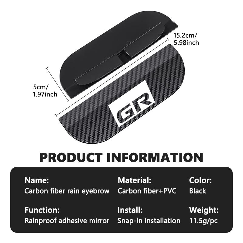 ZYU3 Snap-on Car Rearview Mirror Rain Cap Rain Shield Sun Shade Vision Protector For Toyota GR MN Camry Prius Auris Crown Yaris