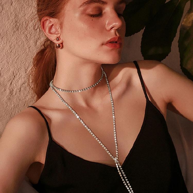 European and American Street Rhinestones Clavicle Chain Necklace Trend Necklace