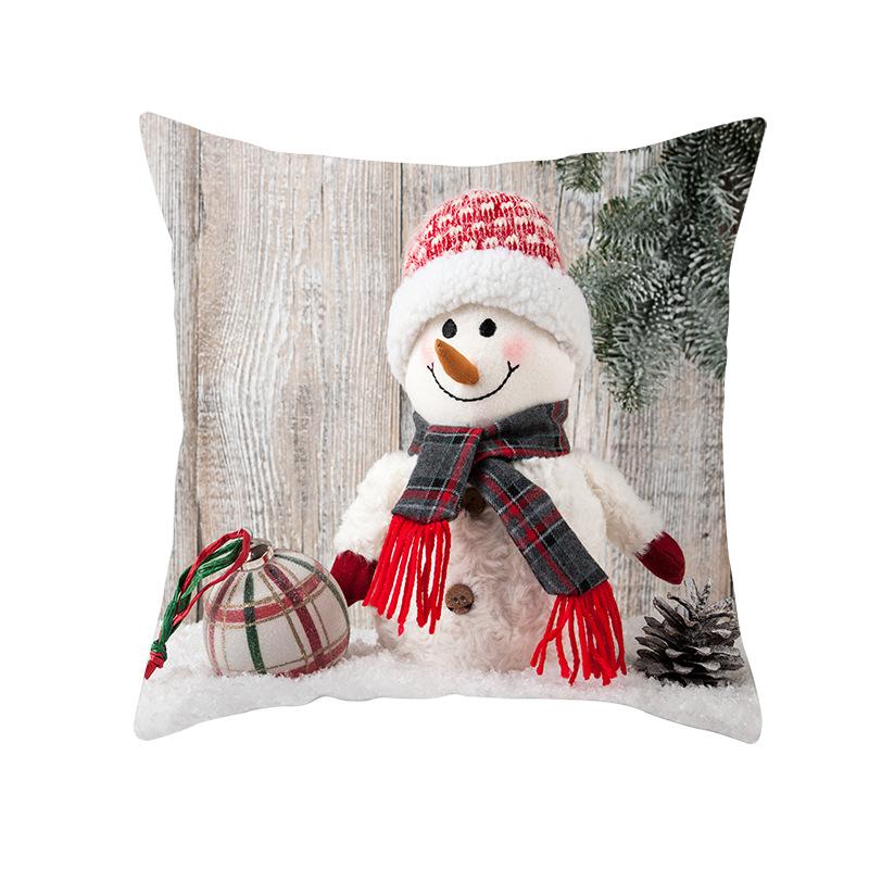 New Christmas Snowman Pillow Cover Festive Home Sofa Pillow Cover