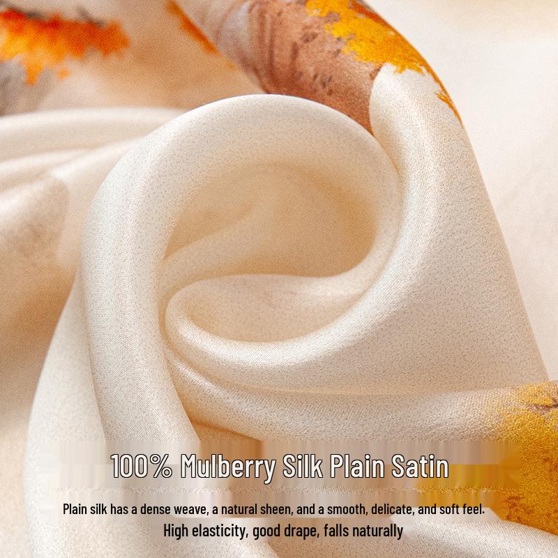 Eleganter Ahornblatt Maulbeerseidenschal - Perfektes Muttertagsgeschenk & Vielseitiges Accessoire für alle Altersgruppen