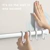 Bathroom Towel Holder with Hooks Strong Load-bearing Simple Installation Suction Cup Towel Bar Hanger Wall Hook
