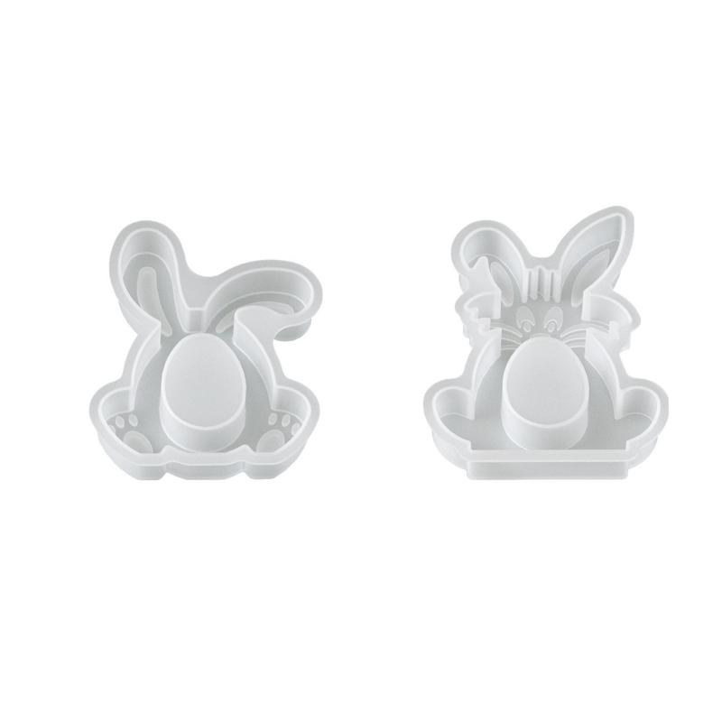 Cute 3D Rabbit Silicone Mold Bunny Aromatherapy Cup Gypsum Candle Mold Easter Diy Craft Moulds Reusable Handmade Tool Home Decor