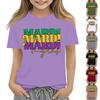 Children's Casual Carnival Print T-shirt, Round Neck Pullover Short-sleeve Top