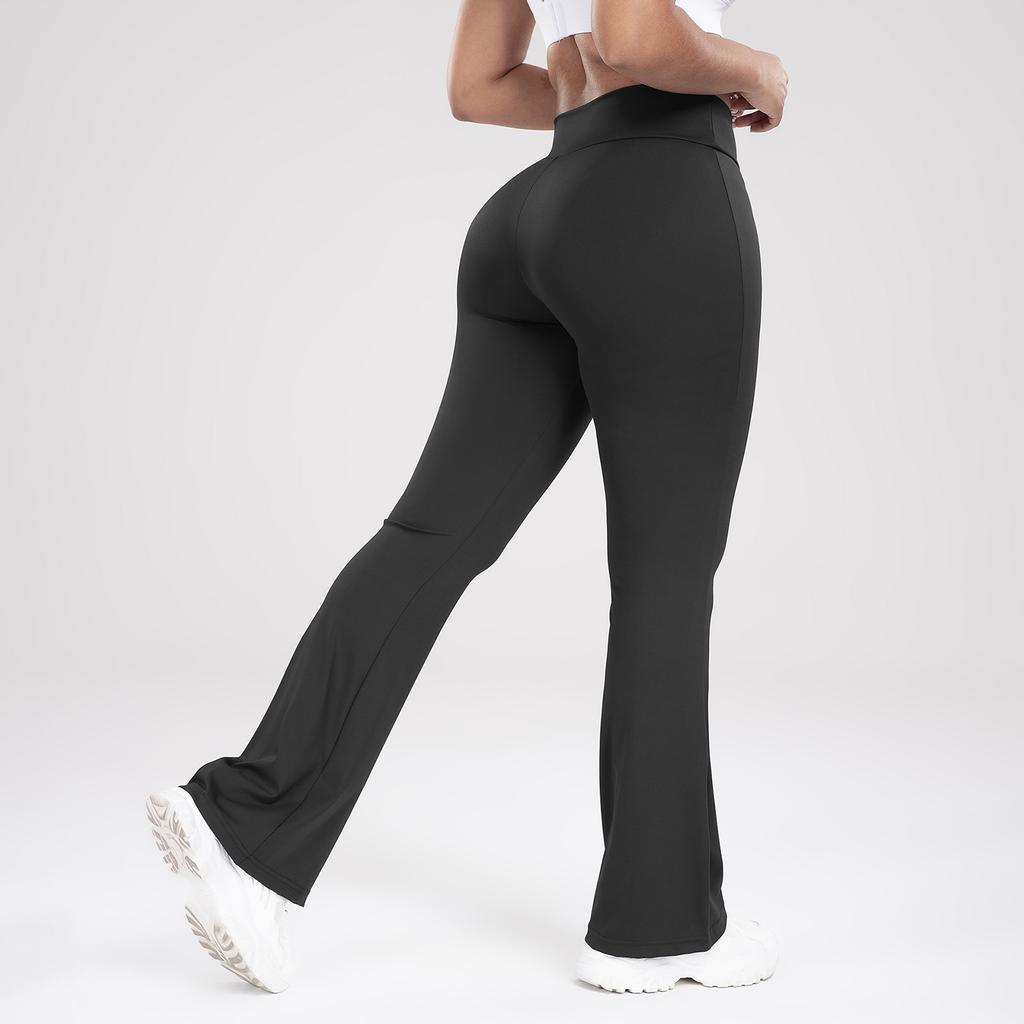 Women's Fashion Cross Waist Sports Outdoor Casual Flared Leggings Slim Yoga Pants