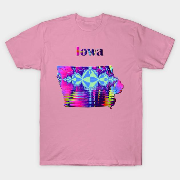 T Shirt Women Iowa Map Harajuku Print Kawaii Tshirt Summer Short Sleeve Female T-Shirt Top Tee