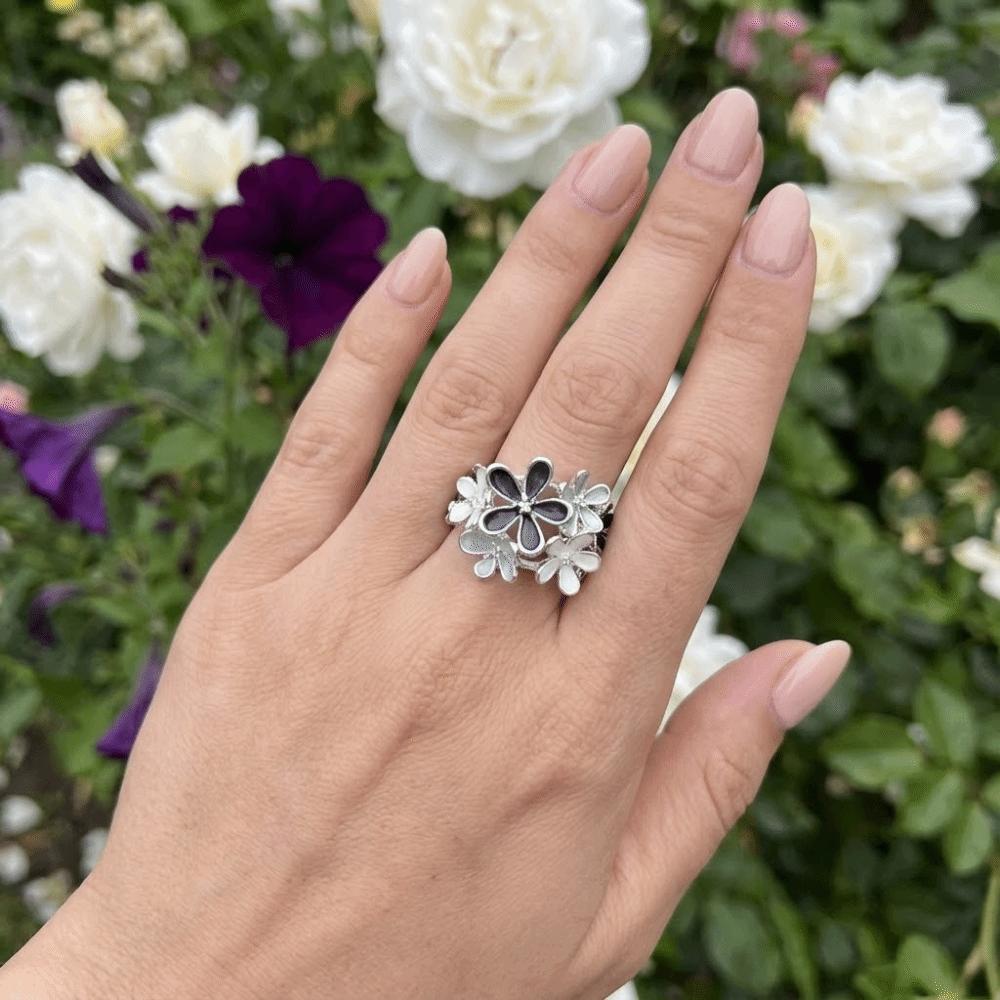 Petal Stretch Ring Multicolor Opening Ring Fashion Flower Ring  Girl