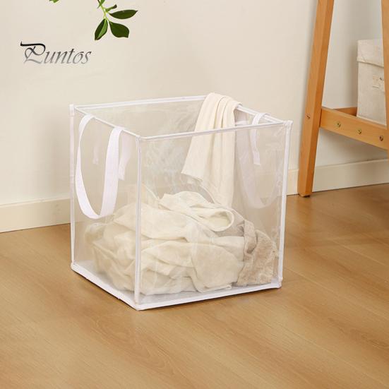 Storage Box Laundry Basket Easy to Carry Foldable Fine Mesh Organizer Portable Bathroom Folding Dirty Clothes Hamper Daily Use