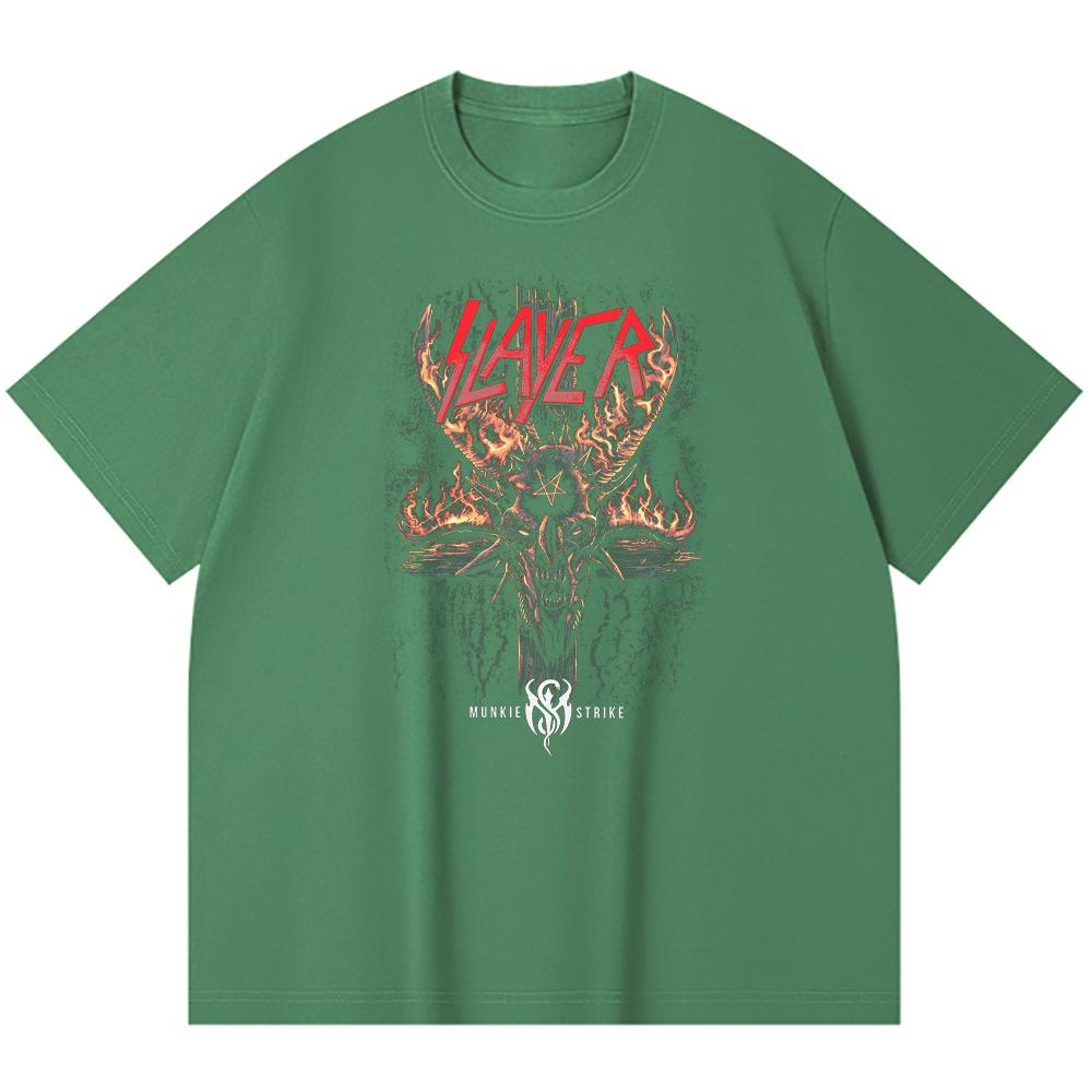 230 Gsm %100 Pamuk Heavy Metal Tişört Rock Grubu Popüler Müzik Baskılı Unisex Ağır Pamuk Tişört