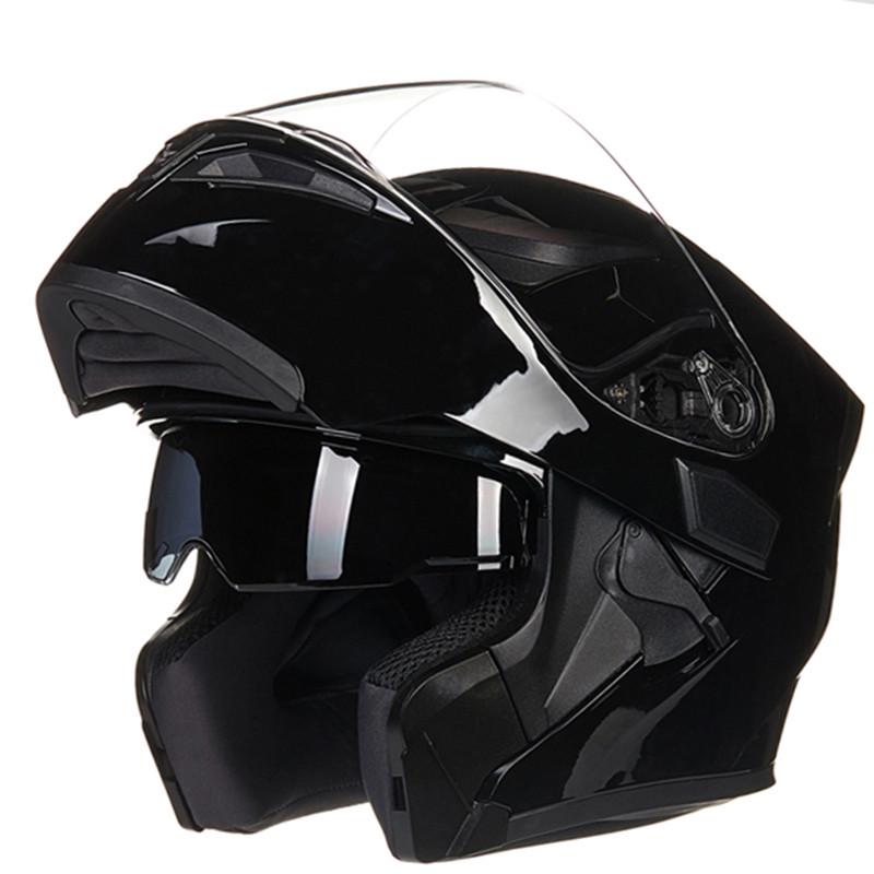 Kask motocyklowy z podwójną soczewką Zmywalny kask o aerodynamicznej konstrukcji