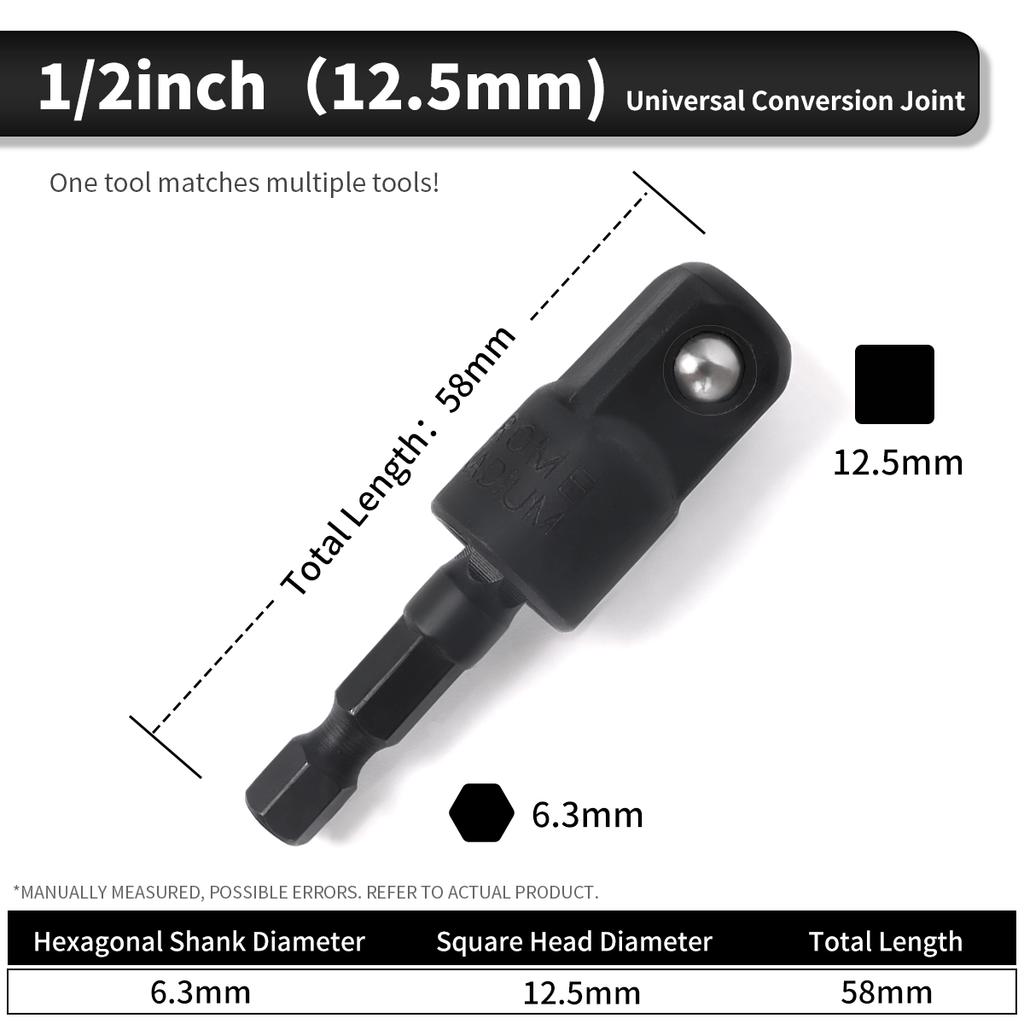 Taladro eléctrico de 360°, destornillador neumático, funda, adaptador universal, mango hexagonal a cabezal cuadrado, adaptador giratorio, herramienta de varilla de conexión