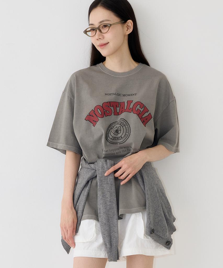 Beobeulpiseu Nostalgia Pigment T-Shirt_Light Gray Red