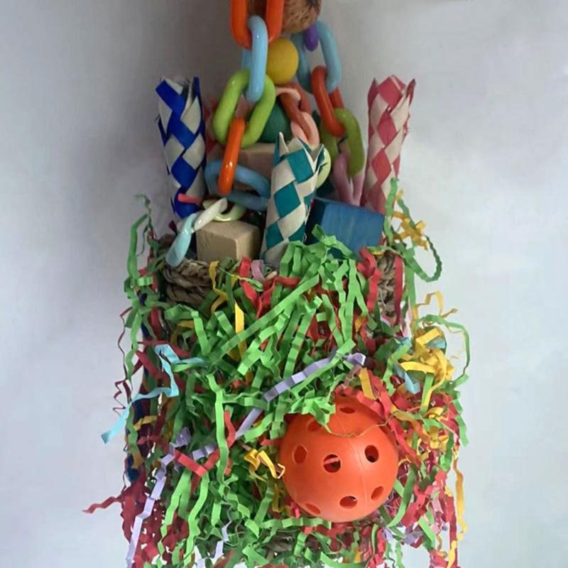 Chewable Parrot Bird Foraging Basket Bird Foraging Toy Seagrass Basket Bird Toy