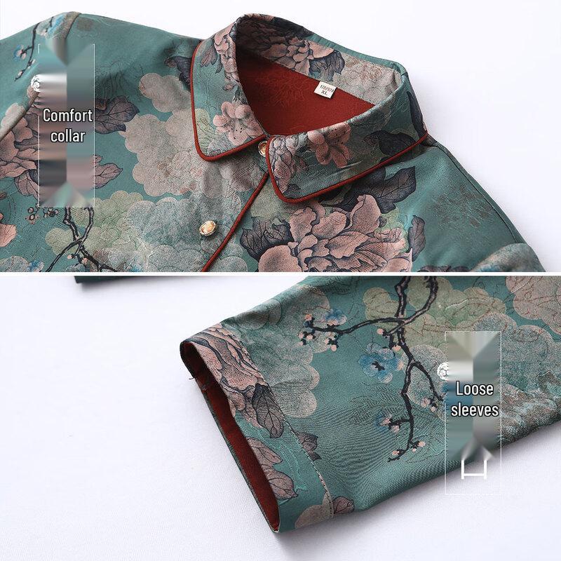 YUZHAOLIN Women's Elderly Spring/Autumn Collared Shirt