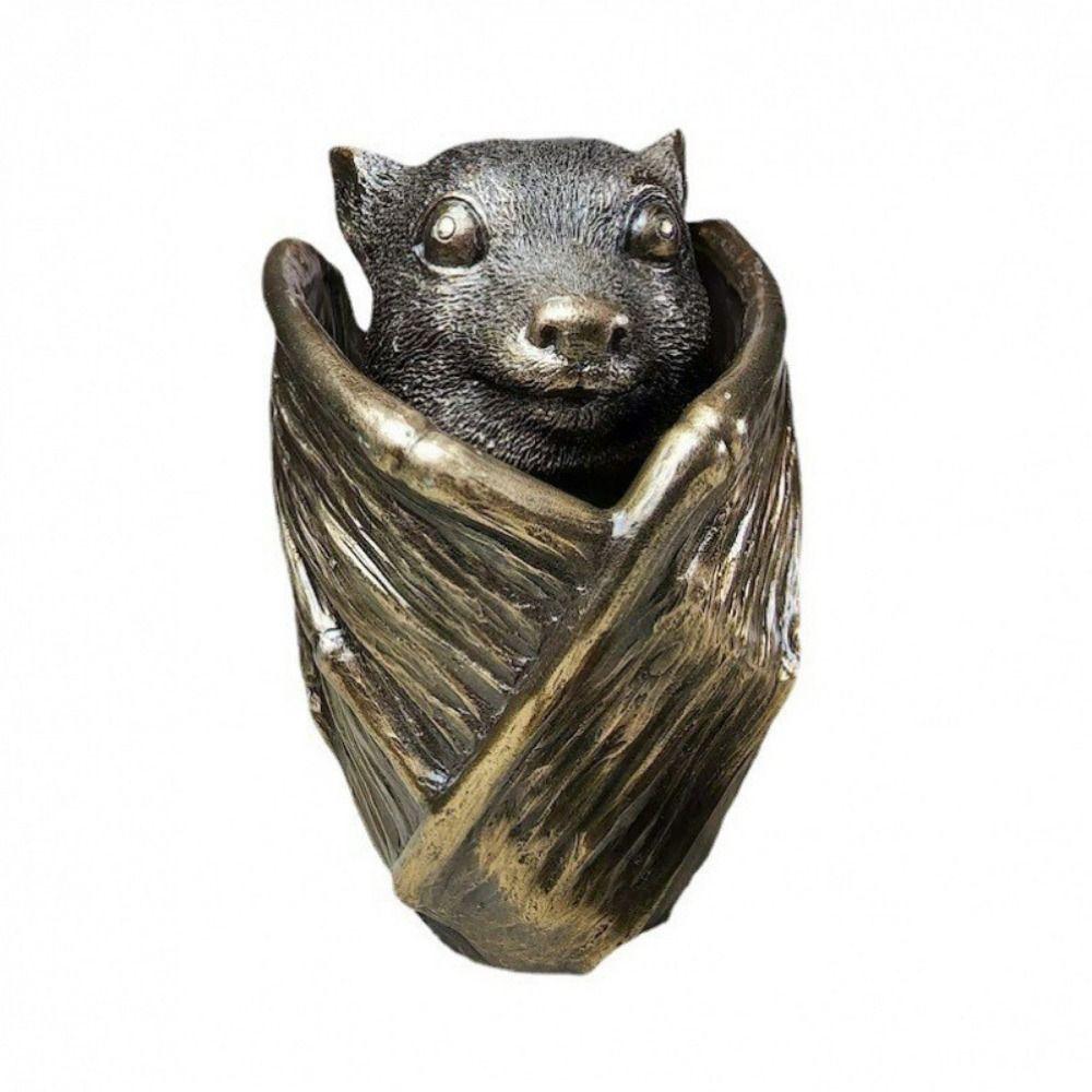 

Bronze Bat Secret Trinket Stash Box Resin Bat Jewelry Storage Box Creative Gothic Bat Box for Home Bat Box