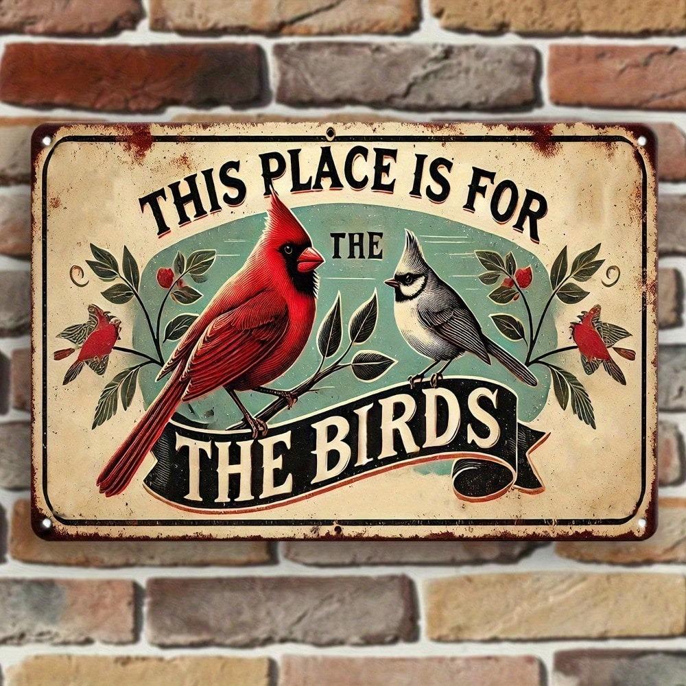Vintage Metal Tin Sign Retro Bird Wall Art 8x12 Inch Home Decor Cafe Farmhouse