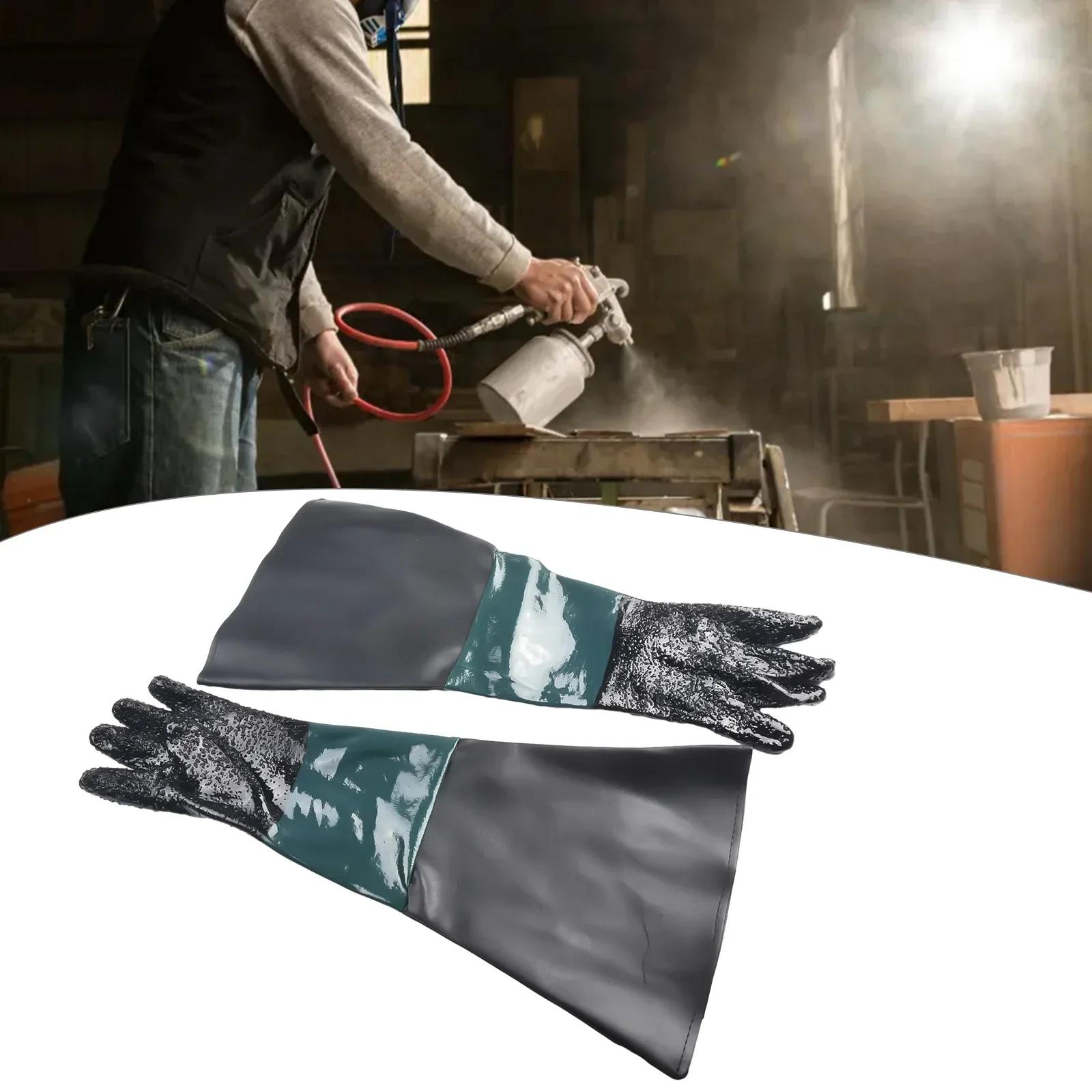 

Gloves Sandblasting Gloves 2pcs PVC Cotton 60*30cm Green Stitching Black Parts Stitching Very Convenient 1 Pair China Mainland