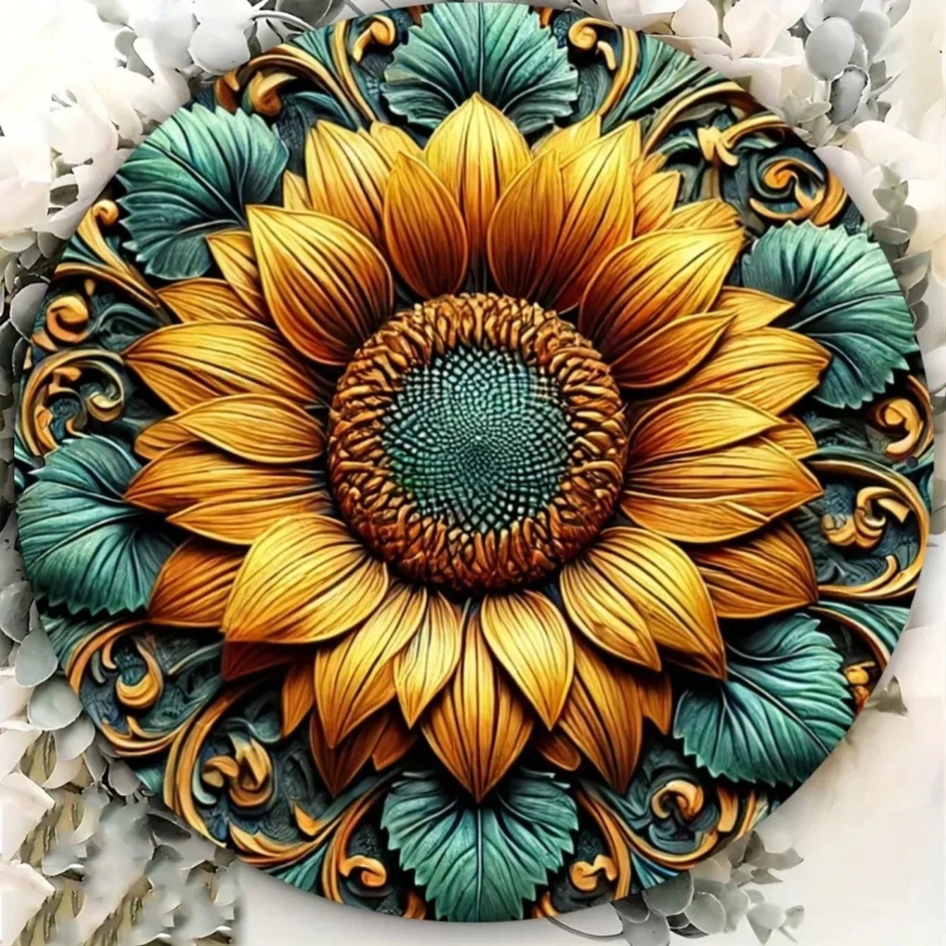 Metal Sunflower Hope Sign Bloom Believe Art Rust Proof Home Decor 20x20