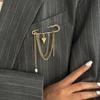Salircon  New Exquisite Love Heart Imitation Pearls Tassel Pendant Brooch Women Elegant Suit Pins Daily Wear Jewelry Gift