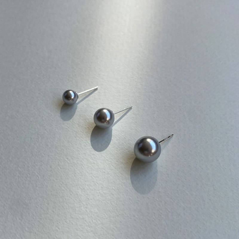 Etrive Hellgraue Perlenohrringe