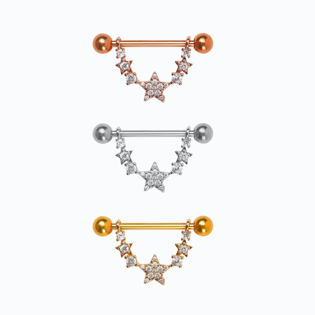 U-shaped Rhinestone Nipple Ring - Geometric Erotic Women's Body Piercing Jewelry