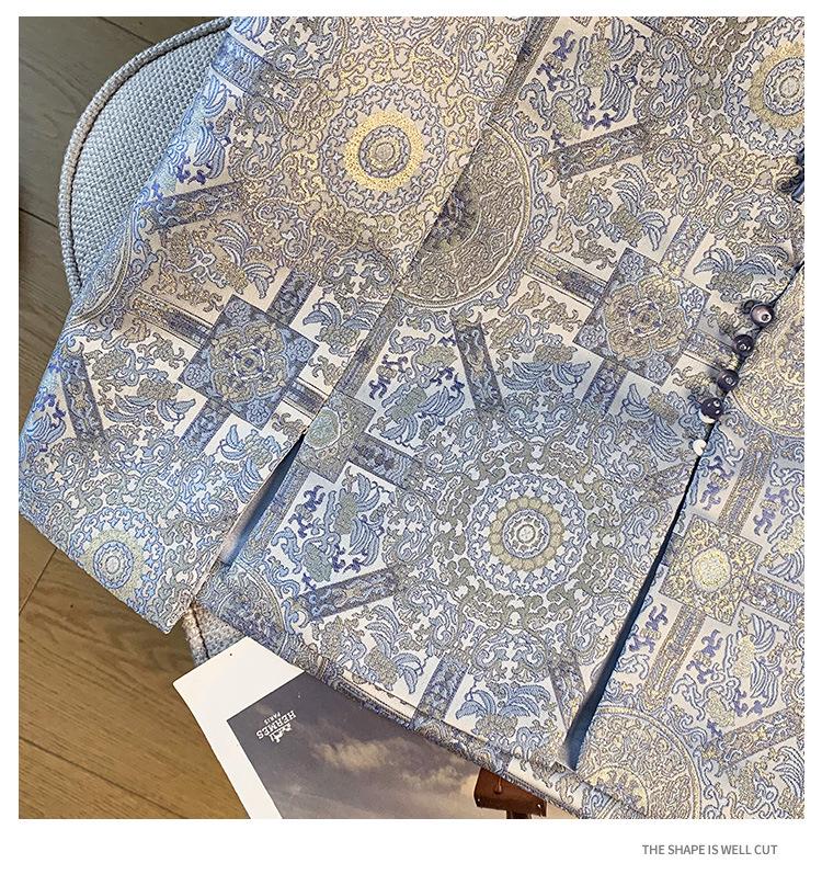 Women's Ethnic Style Jacquard Embroidery Button Collar Vest