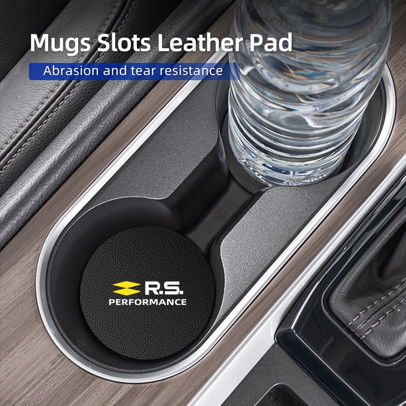 Car Coaster Carbon Mug Drinking Pad Cup Non-Slip Mat Accessories For Renault Koleos Kadjar Scenic Megane Sandero Grand Sill AA17