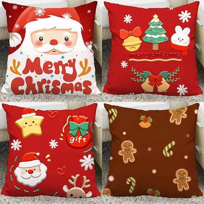 Christmas Themed Pillowcases Car Accessories Office Santa Claus Living Room Sofa Home Pillowcases