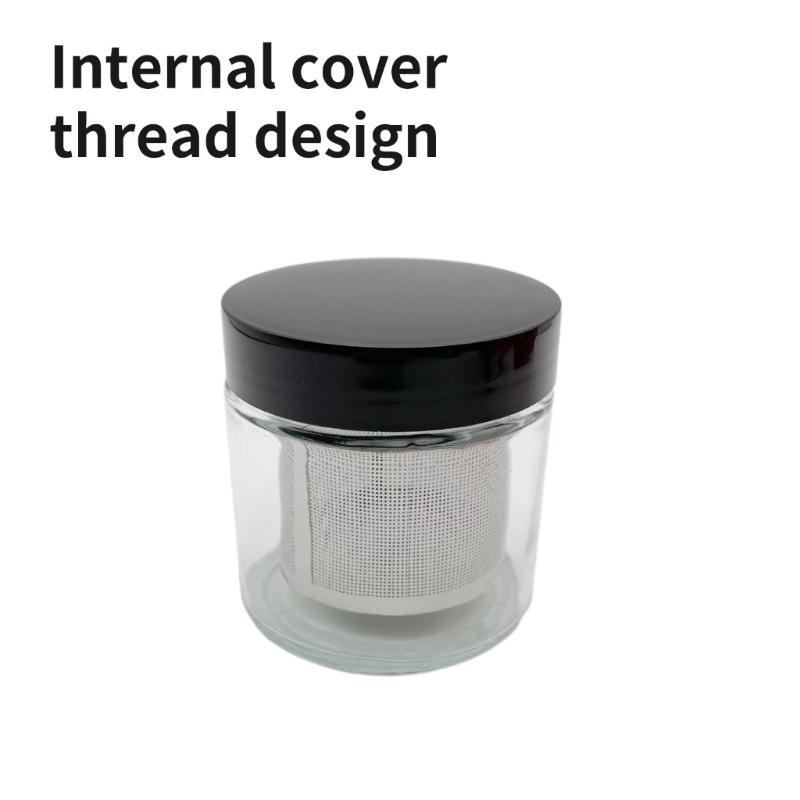Compact Jewelry Cleaning Jar With Metal Sieve For Beads Earrings Gemstones Safe Glass Container Metal Sieve for Beads