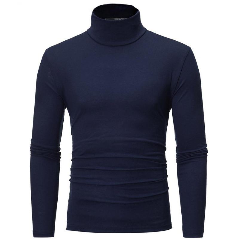 Herre Høst Vinter Turtleneck Langermet Slim Pullover Genser Bluse Topp
