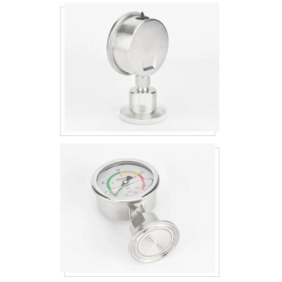 High Quality 1.5Inch TC50.5MM Sanitary Hygienic Stainless Steel SS316L 0-6bar Clamped Radial Stem Pressure Gauges with 60MM Dial