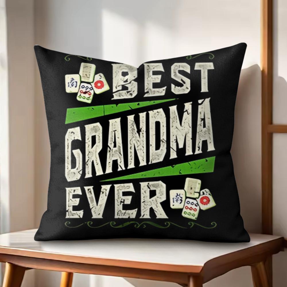 Best Grandparents Ever Cushion Cover Natural Linen Organic Fabric DoubleSided Printing Couch Pillow Covers Home Decor