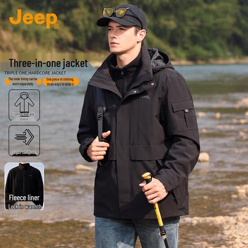 

JEEP Men s 3-in-1 Outdoor Mountaineering Jacket 4XL