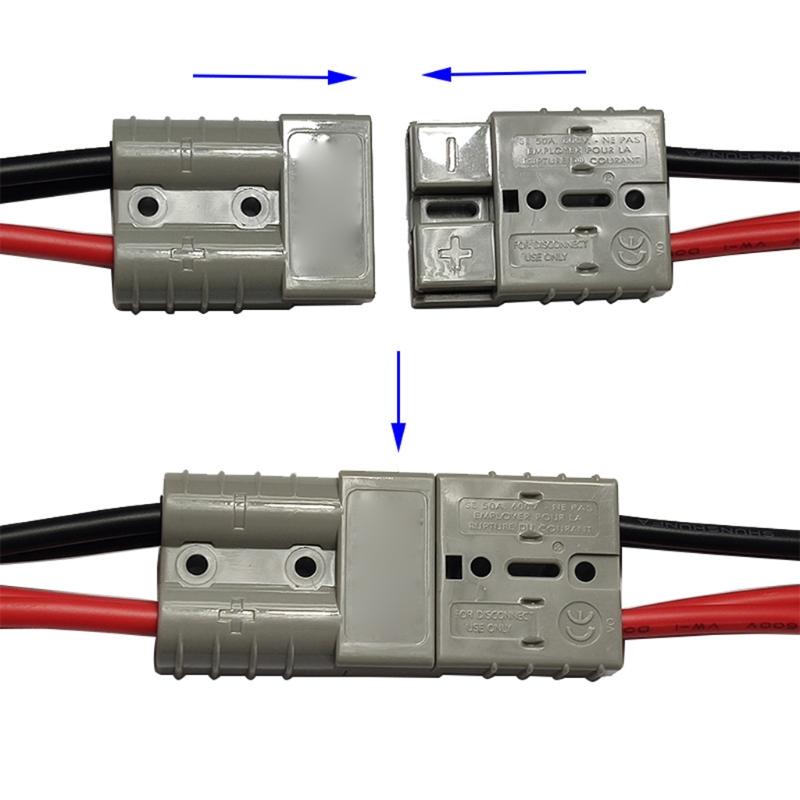 50A Wire Harness Plug Quick Connection Adapter Connector Fit for Solar Car Battery 10AWG Power Automotive Adapter Cable