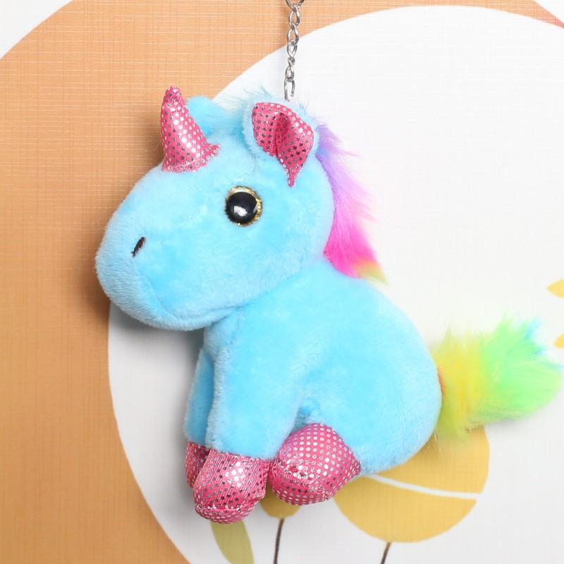 Candy Color Rainbow Unicorn Trendy Bags Street Stand Clothing Backpack Plush Toys Keychain Pendant
