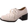 Lace-up casual Mary Jane retro Mori temperament thick heel single shoes autumn and winter new outer shoes