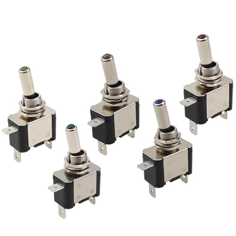 Auto Car Boat Truck Illuminated Led Toggle Switch With Safety Aircraft Flip Up Cover Guard 12V20A transparent Switches4