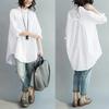 Summer Women White Shirts Fashion Long-sleeve Large Loose Blouse Bow Fashion Lady Clothing